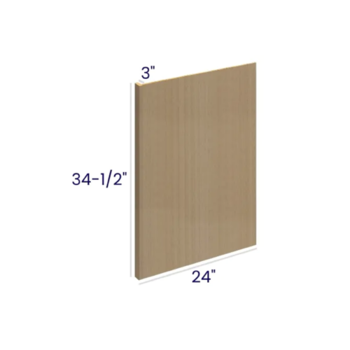 Slim White Oak - Dishwasher Return Panel - 3"W X 34-1/2"H X 24"D Plywood With 3"W Filler
