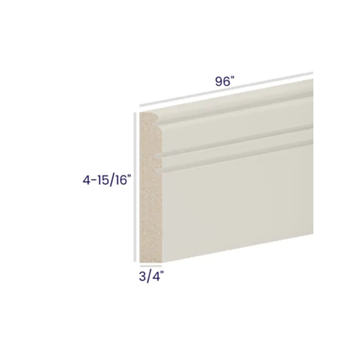Charleston White - Furniture Base Moulding - 3/4"D X 4-1/2"H X 96"W