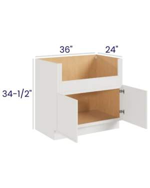 Slim Dove White – Farm Sink Base – 36″W X 24″D X 34-1/2″H With 2 Door