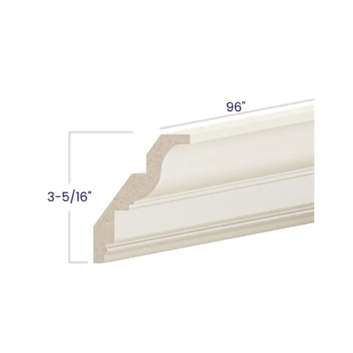 Charleston White - Inset Crown Moulding - 2 1/2"D X 3-5/16"H X 96"W