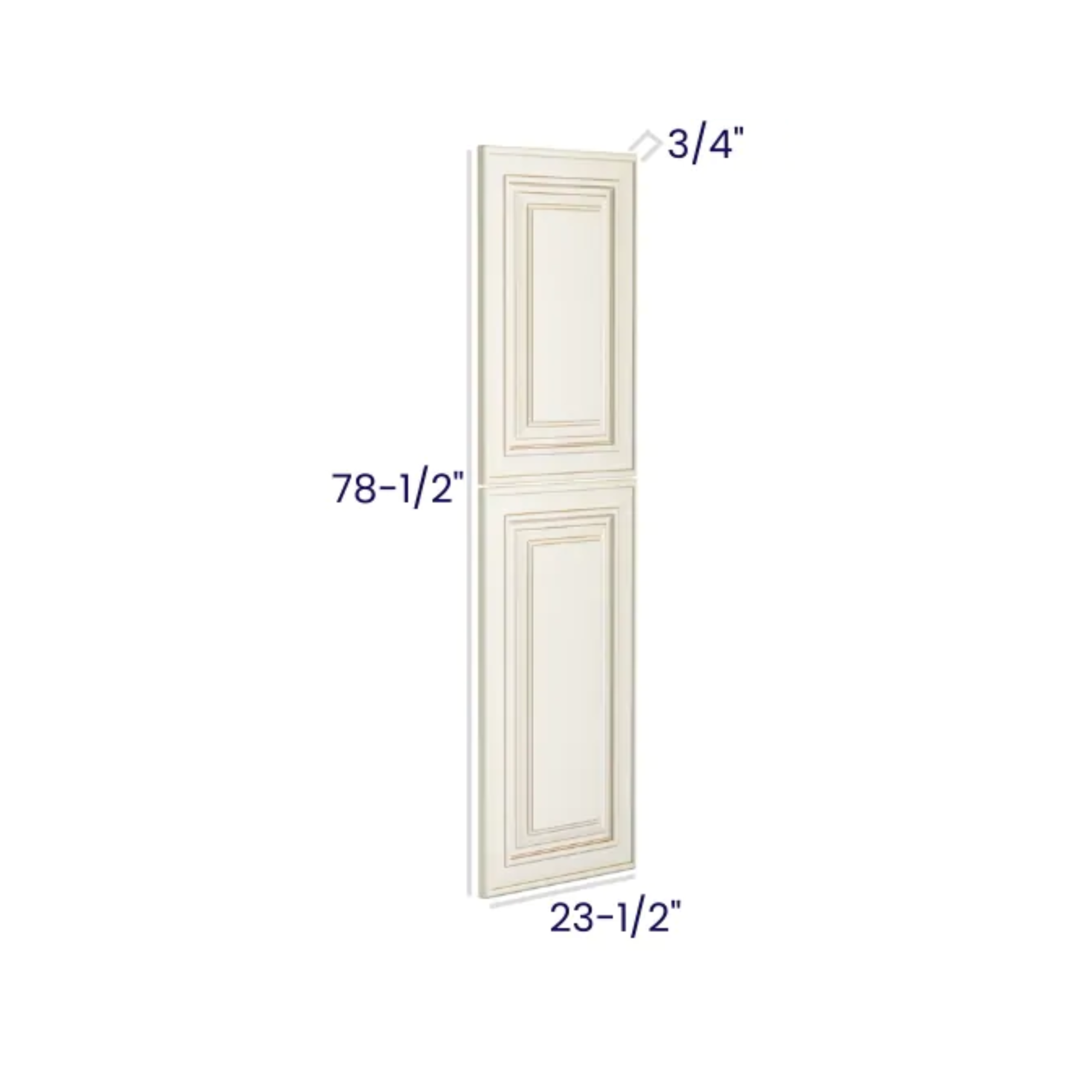 Charleston White - Tall Decorative Door Panel - 23-1/2"W X 78-1/2"H X 3/4"D