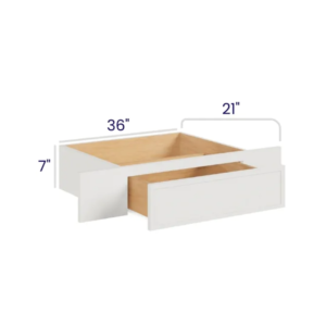 Slim Dove White - Knee Drawer - 36"W X 7"H X 21"D