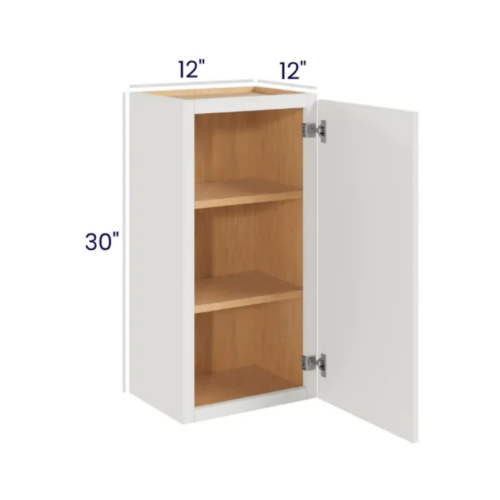 Slim Dove White - Wall Cabinet Single Door - 12"W X 30"H X 12"D With 1 Door And 2 Shelf