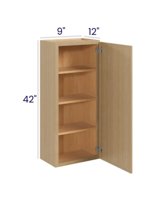 Slim White Oak42″ H Single Door Wall Cabinet