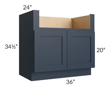 Shaker Navy Blue Farmhouse Sink Base