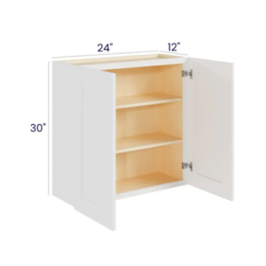 White Shaker 30″ H Double Door Wall Cabinet