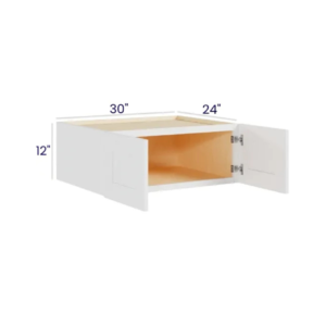 White Shaker 30″ W Refrigerator Wall Cabinet 24″ Deep