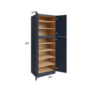 Shaker Navy Blue 30″W Two Double Door Utility Pantry Cabinet