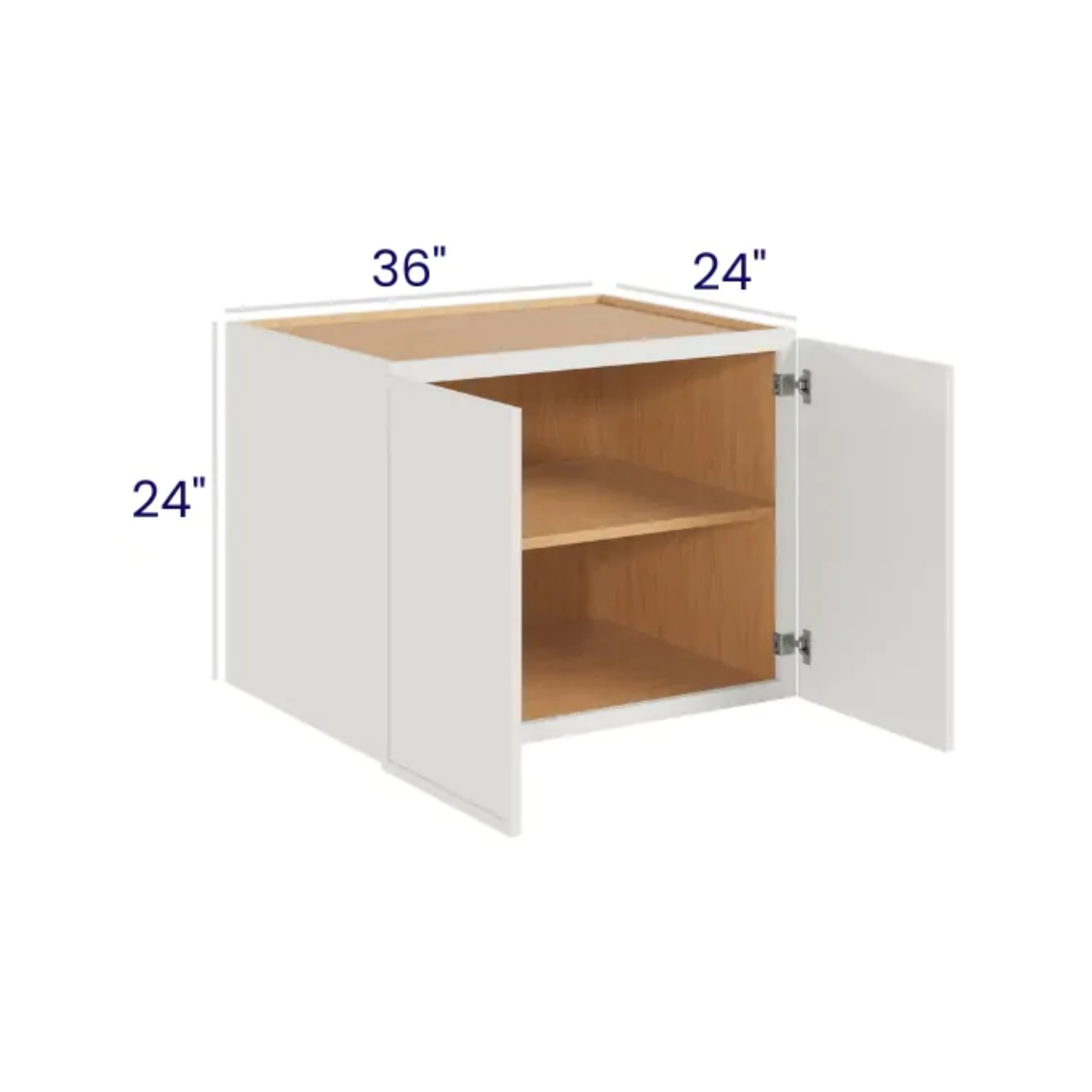 Slim Dove White - Refrigerator Wall Cabinet Double Doors - 36"W X 24"H X 24"D With 2 Door