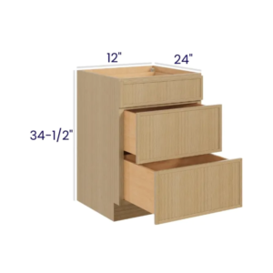 Slim White Oak Drawer Base Cabinet