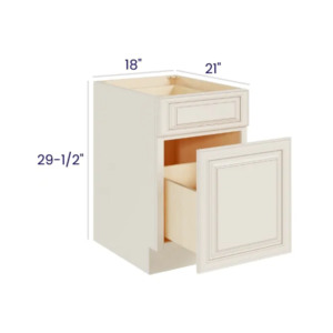 Charleston White - Base Waste Basket Cabinet - 18"W X 34-1/2"H X 24"D (Trash bins not included)