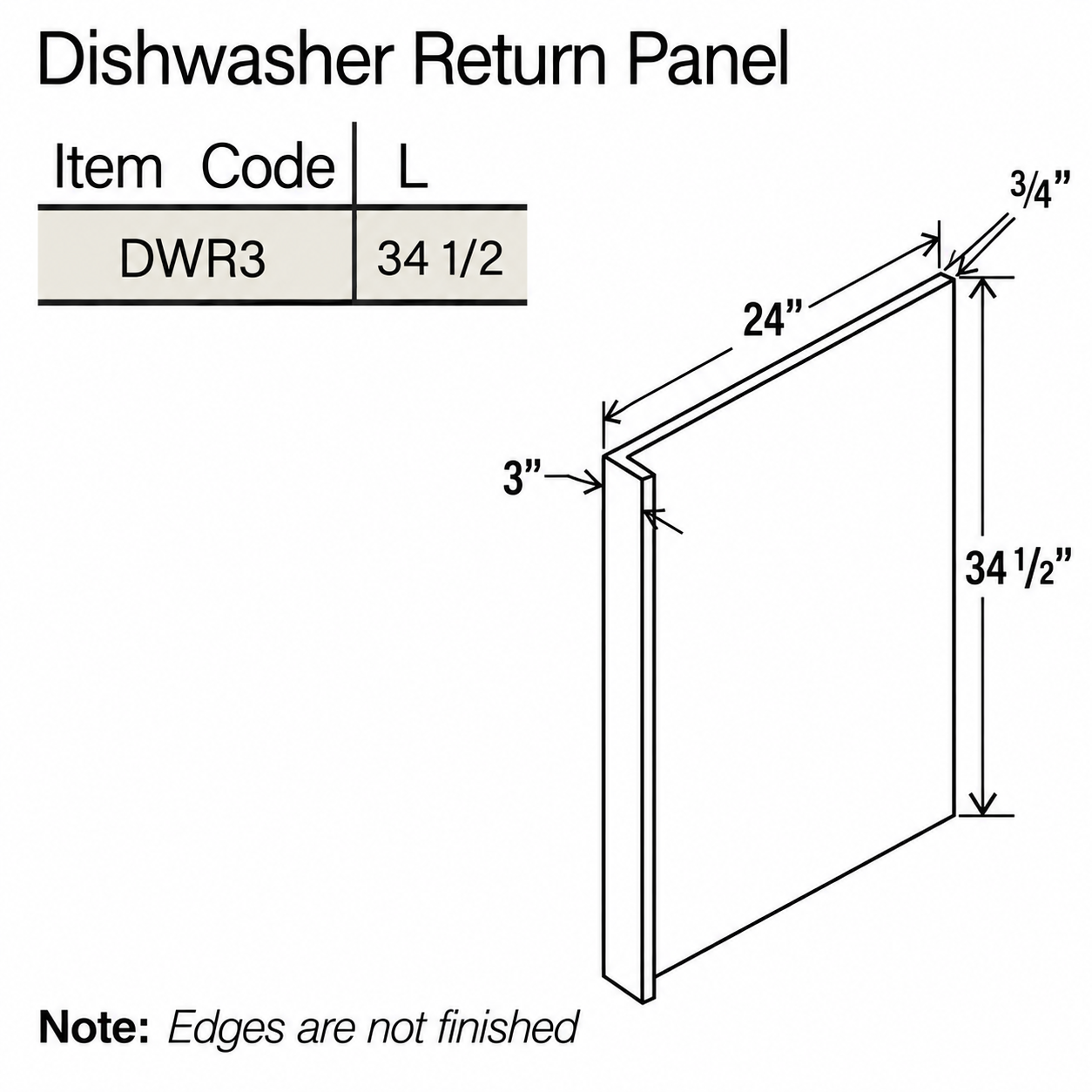 Shaker Gray Dishwasher Return Panel - Image 2