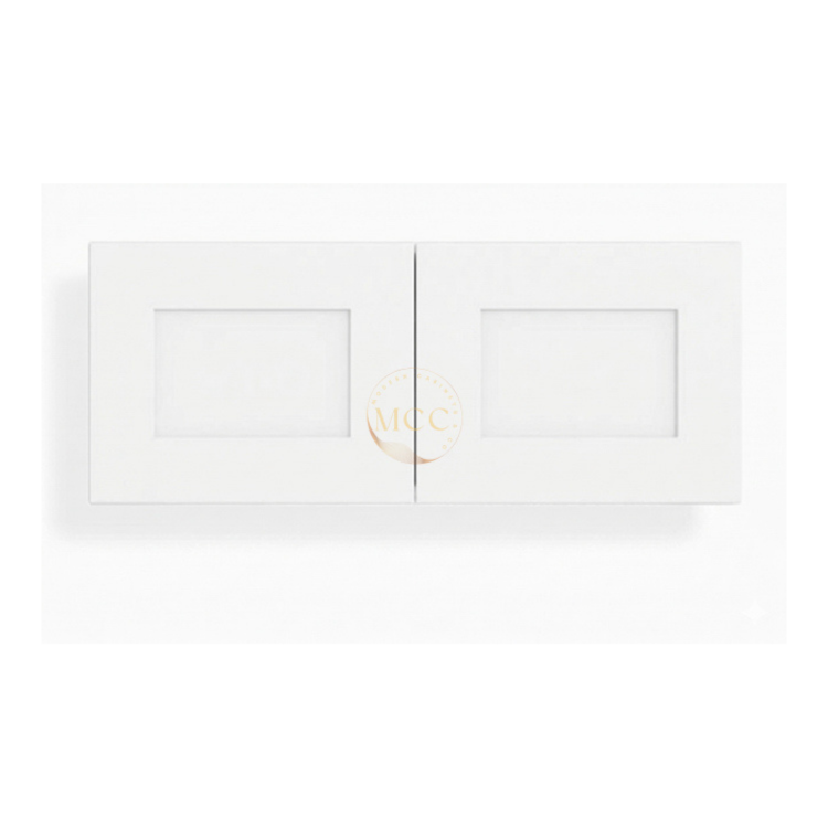 White Shaker 36″ W Refrigerator Wall Cabinet 24″ Deep - Image 2