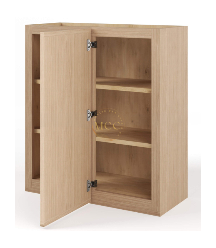 Slim White Oak 30″ H Wall Blind Cabinet