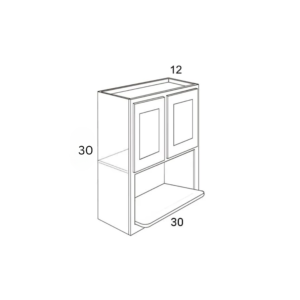 Charleston White - Microwave Wall Cabinet - 30"W X 30"H X 12"D