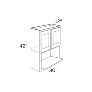 Charleston White - Microwave Wall Cabinet - 30"W X 42"H X 12"D