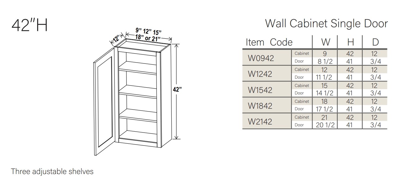Slim White Oak 42″ H Single Door Wall Cabinet - Image 3