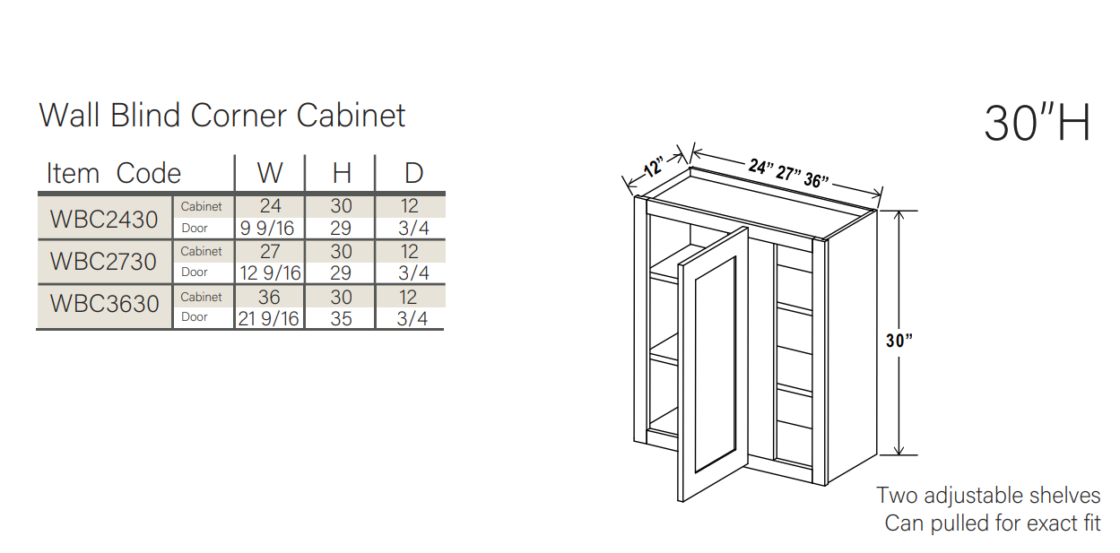 Slim White Oak 30″ H Wall Blind Cabinet - Image 3