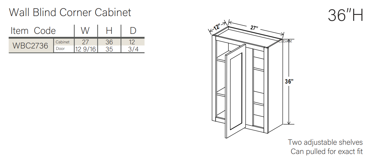 Slim White Oak 36″ H Wall Blind Cabinet - Image 3