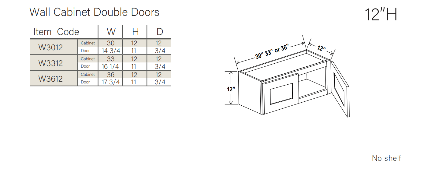 Slim White Oak 12″ H Double Door Wall Cabinet - Image 3