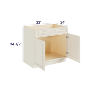 Charleston White - Sink Base - 33"W X 24"D X 34-1/2"H With 2 Door And 2 Dummy Drawers