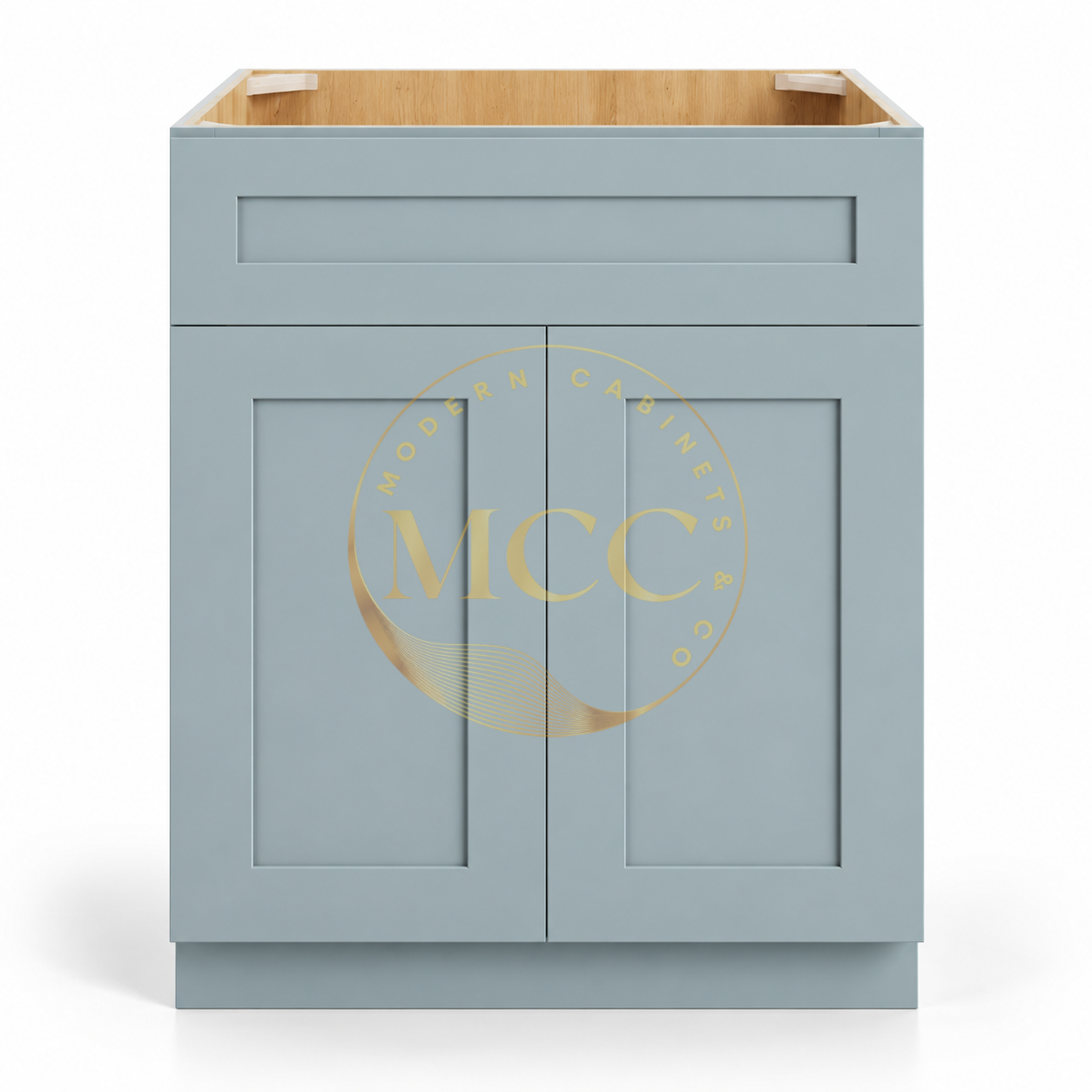 Shaker Gray Base Cabinet with Double Doors & Single Drawer