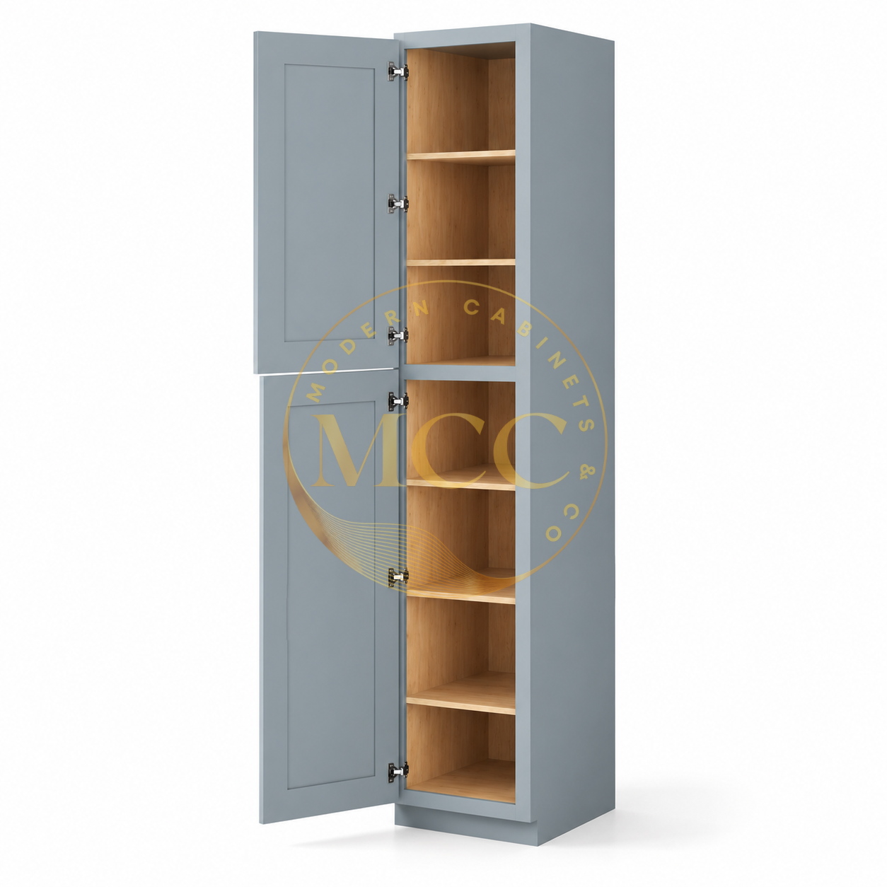 Shaker Gray 18″ W Two Single Door Utility Pantry Cabinet - Image 2