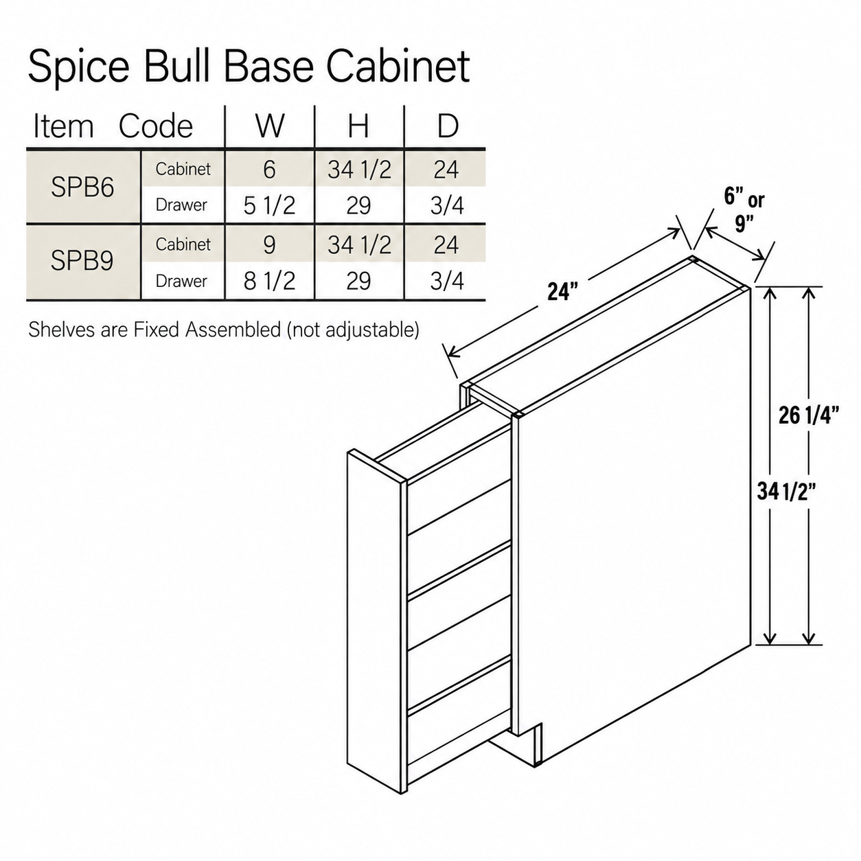 Shaker Gray Spice Pull Base Cabinet - Image 3