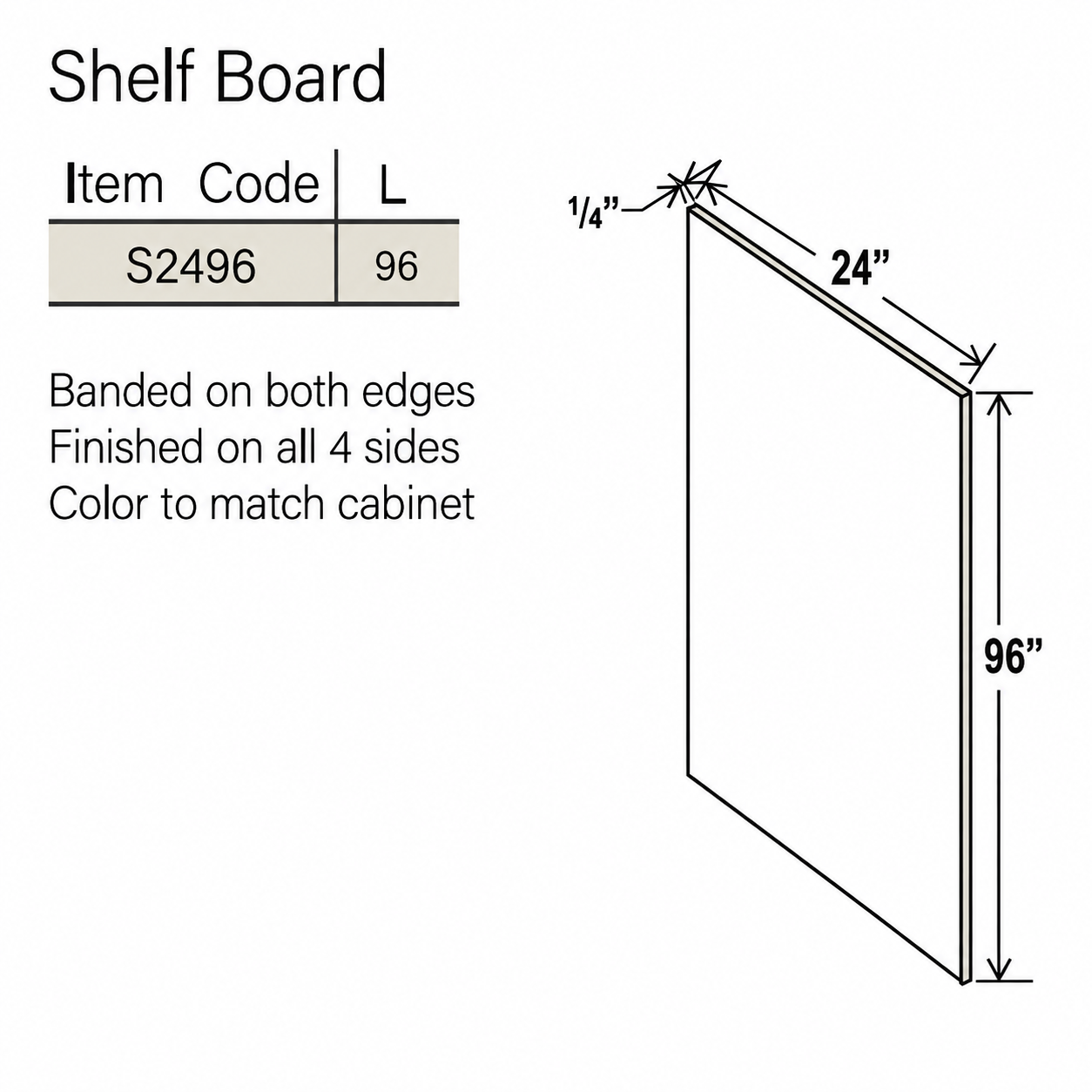 Shaker Gray Shelf Board - Image 2