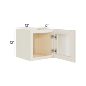 Charleston White - Wall cabinet Single Glass door - 12"W X 12"H X 12"D *Clear Glass Included