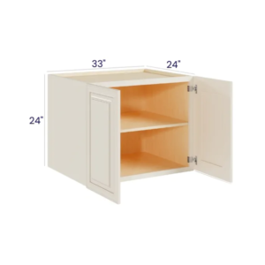 Charleston White - Refrigerator Wall Cabinet Double Doors - 33"W X 24"H X 24"D With 2 Door