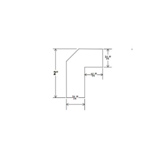 Charleston White - Angle Light Rail Moulding - 2"D X 96"W