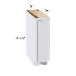 Slim Dove White - Base Tray - 9"W X 24"D X 34-1/2"H With 1 Door