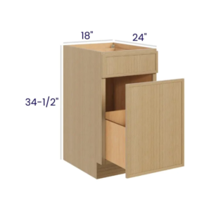 Slim White Oak Trash Base Cabinet