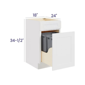 White Shaker Trash Base Cabinet