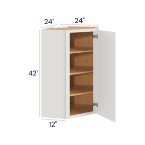 Slim Dove White - Wall Blind Corner Cabinet - 24"W X 42"H X 12"D With 1 Door And 3 Shelf