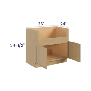 Slim White Oak Farmhouse Sink Base