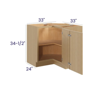 Slim White Oak Shaker Lazy Susan Base Cabinet