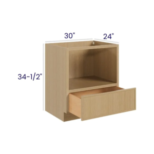 Slim White Oak Shaker Microwave Base Cabinet