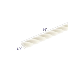 Charleston White - Rope moulding - 3/8"D X 3/4"H X 96"W