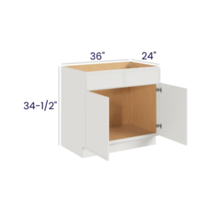 Slim Dove White - Sink Base - 36"W X 24"D X 34-1/2"H With 2 Door And 2 Dummy Drawers
