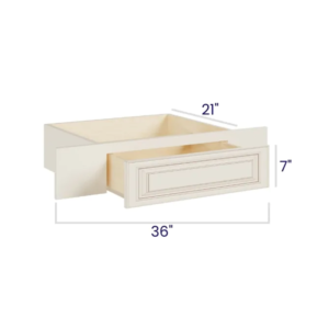 Charleston White - Knee Drawer - 36"W X 7"H X 21"D
