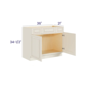 Charleston White - Vanity Combo - 36"W X 21"D X 34-1/2"H With 2 Door, Drawer And 1 Dummy Drawer