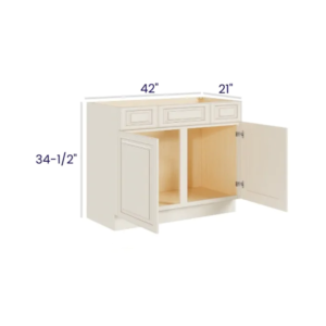 Charleston White - Vanity Combo - 42"W X 21"D X 34-1/2"H With 2 Door, 2 Drawers And 1 Dummy Drawer