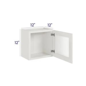 Slim Dove White - Wall cabinet Single Glass door - 12"W X 12"H X 12"D *Clear Glass Included