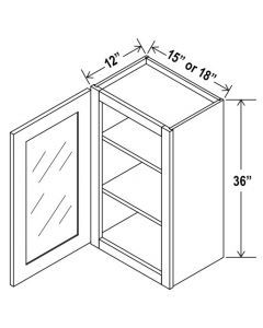 Shaker Espresso 36″ H Single Door Wall Cabinet with Glass Door