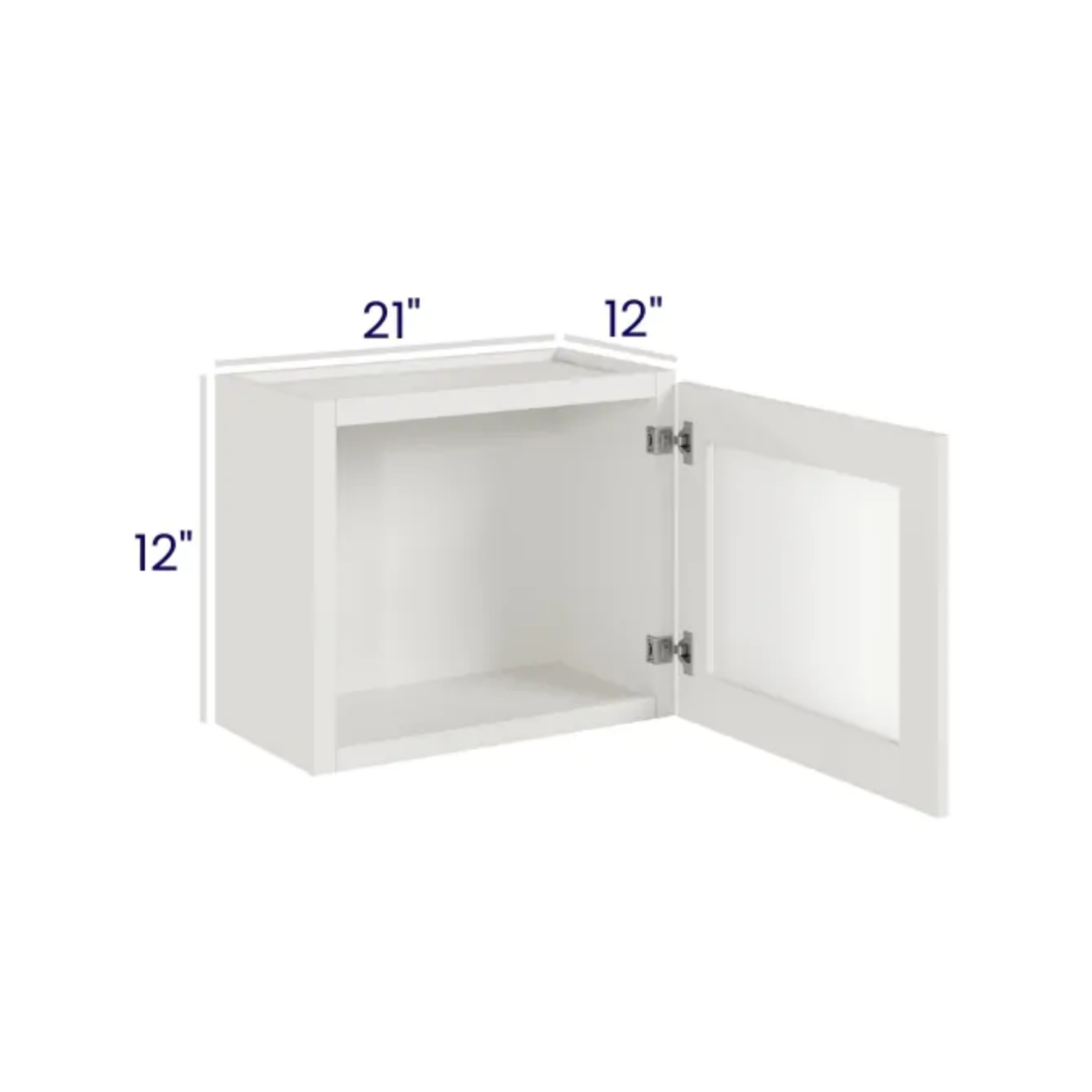 Slim Dove White - Wall cabinet Single Glass door - 21"W X 12"H X 12"D *Clear Glass Included