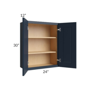 Shaker Navy Blue 30″ H Double Door Wall Cabinet