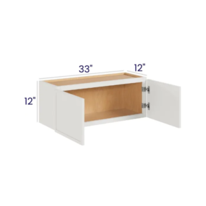 Slim Dove White - Wall Cabinet Double Door - 33"W X 12"H X 12"D With 2 Door