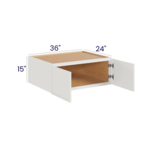 Slim Dove White - Refrigerator Wall Cabinet Double Doors - 36"W X 15"H X 24"D With 2 Door